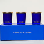 Coffret 3 Petites Bougies Bleues