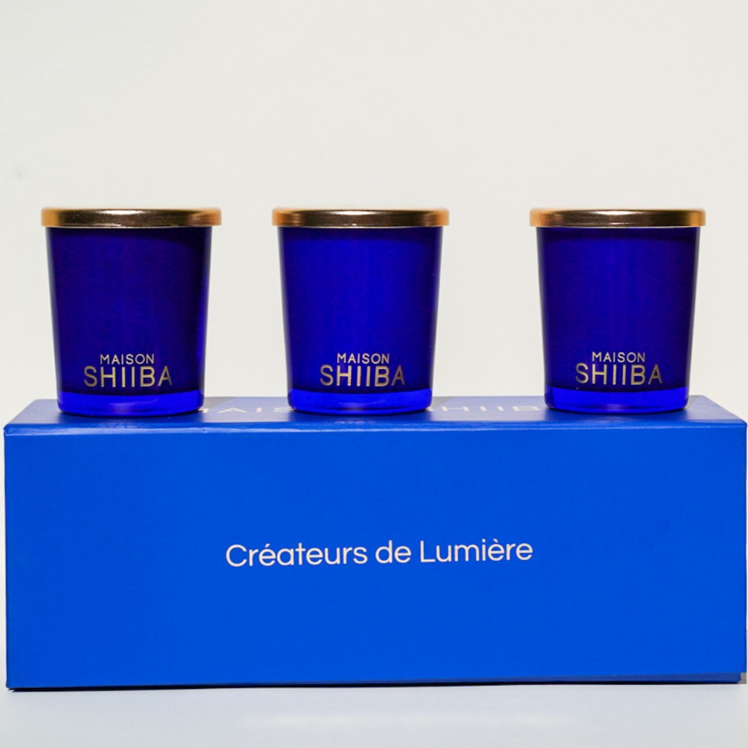 Coffret 3 Petites Bougies Bleues