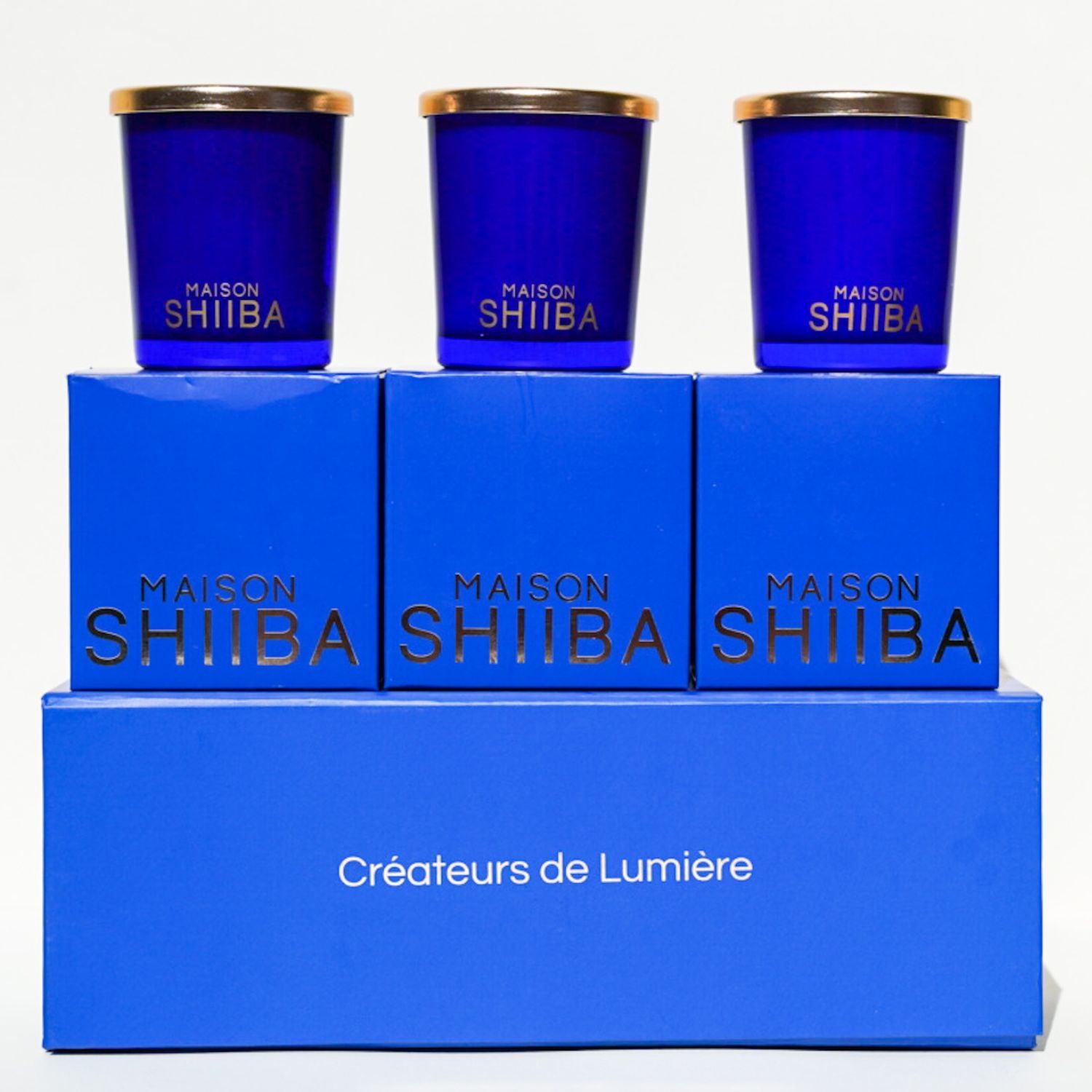 Coffret 3 Petites Bougies Bleues